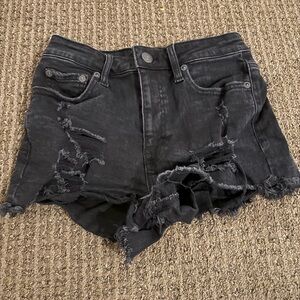 Aeropostale Black Ripped Jean Shorts